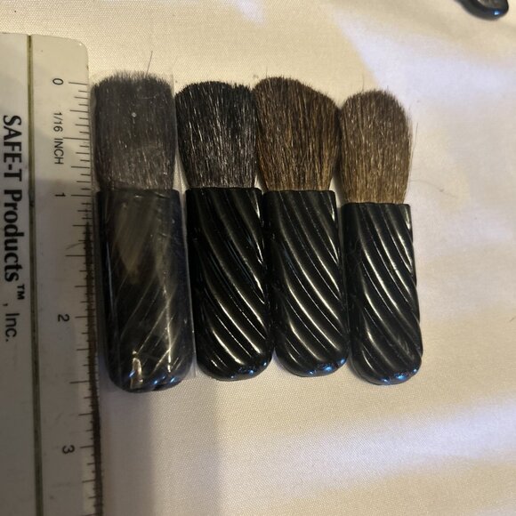 Powder Foundation Blush Brush With Blue Handle Lot Of 4 Fit Some Compacts New - Picture 4 of 5